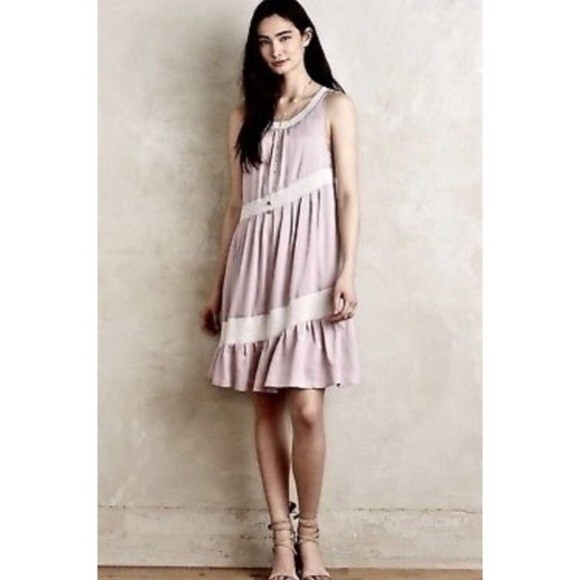 Anthropologie Maeve Wildell Mauve Swing Dress M - Picture 1 of 8